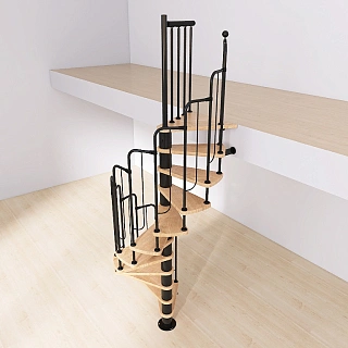 Винтовая лестница Prosto Spiral Highflat black - фото