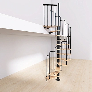 Винтовая лестница Prosto Spiral Highflat black - фото